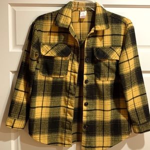 Yellow & Black Flannel Shacket